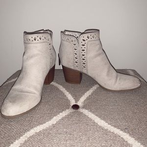 Gray Suede Ankle Booties